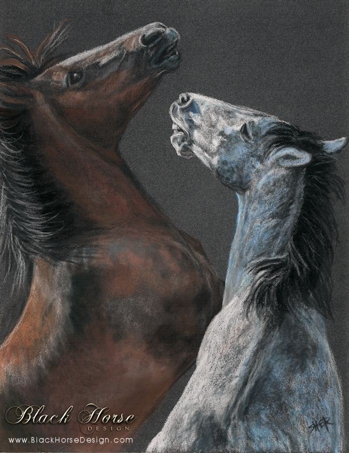 Boys will be Boys - Wild Stallions painting by Sheri Gordon