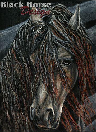 Sorrow - Friesian Horse Painting by Sheri Gordon