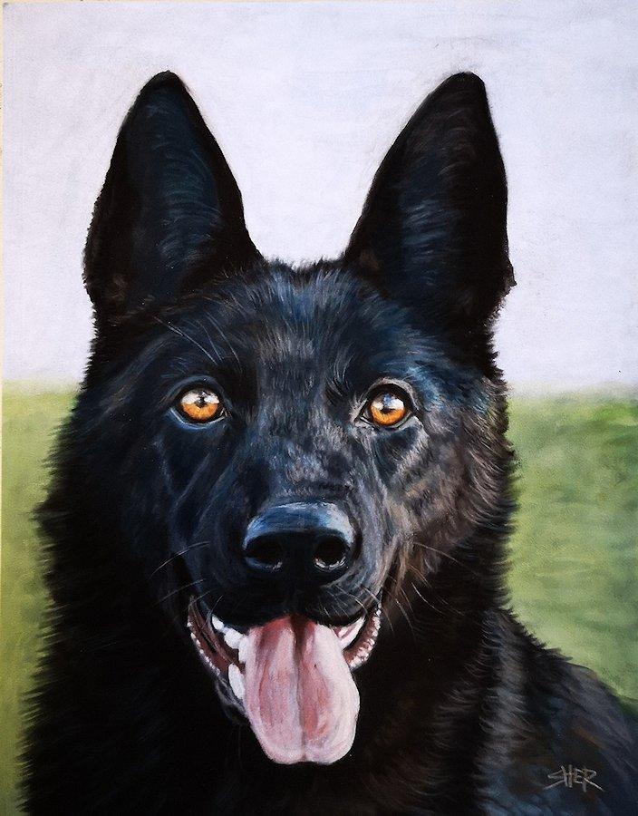 German Shepherd Painting by Sheri Gordon